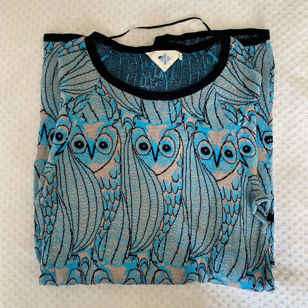Vintage sweater dress. Blue owls. In great condition